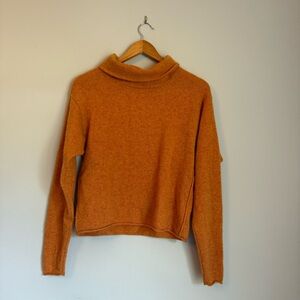 Free People Orange mock neck sweater